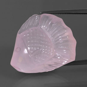 31,53 ctw natürlicher rosafarbener Rosenquarz, Transparent, Transparent / Lichtdurchlässig