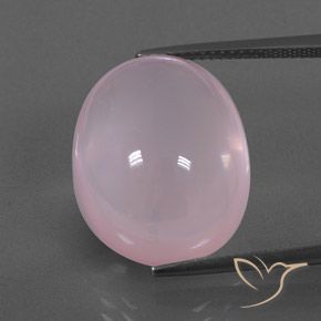 22.00ct Natürlicher Kaugummi Rosa Rosenquarz, Oval, Transparent / Lichtdurchlässig