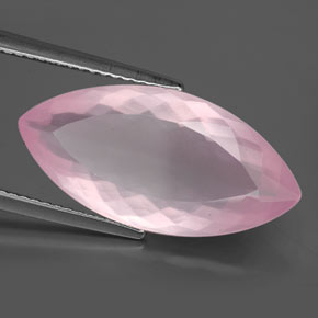 8,05 ctw natürlicher rosafarbener Rosenquarz, Marquise, Transparent