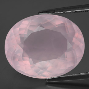 12,16 ctw natürlicher rosafarbener Rosenquarz, Oval Schliff, Transparent
