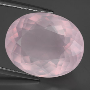 12,16 ctw natürlicher rosafarbener Rosenquarz, Oval Schliff, Transparent
