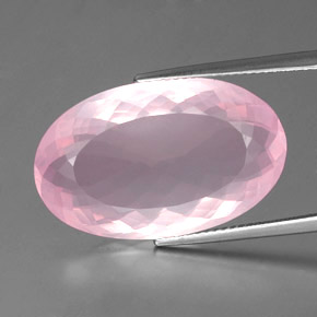 20,77 ctw natürlicher rosafarbener Rosenquarz, Oval Schliff, Transparent