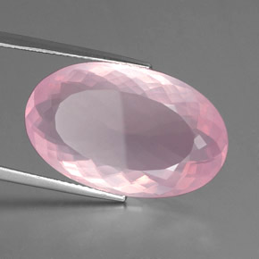 20,77 ctw natürlicher rosafarbener Rosenquarz, Oval Schliff, Transparent