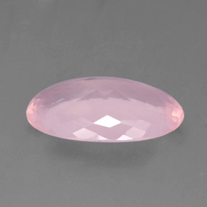 20,77 ctw natürlicher rosafarbener Rosenquarz, Oval Schliff, Transparent