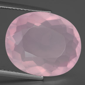 11,44 ctw natürlicher rosafarbener Rosenquarz, Oval Schliff, Transparent