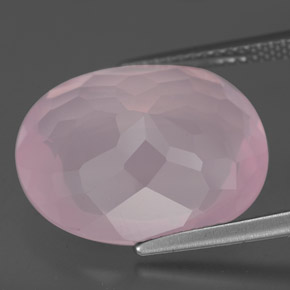 11,44 ctw natürlicher rosafarbener Rosenquarz, Oval Schliff, Transparent