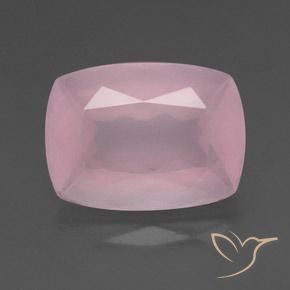 34.92ct Natürlicher rose-rosa Rosenquarz, Kissen, Transparent