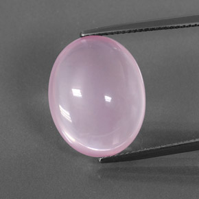 13,78 ctw natürlicher rosafarbener Rosenquarz, Oval Schliff, Transparent