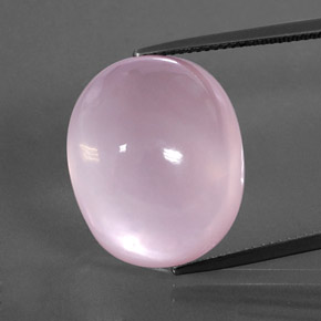32,56 ctw natürlicher rosafarbener Rosenquarz, Oval Schliff, Transparent