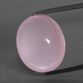 14,01 ctw natürlicher rosafarbener Rosenquarz, Oval Schliff, Transparent