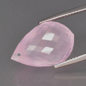 16,26 ctw natürlicher rosafarbener Rosenquarz, Briolette, Transparent