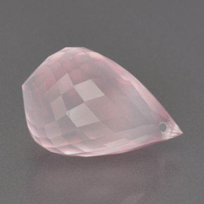 16,94 ctw natürlicher rosafarbener Rosenquarz, Briolette, Transparent