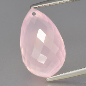 13,53 ctw natürlicher rosafarbener Rosenquarz, Briolette, Transparent