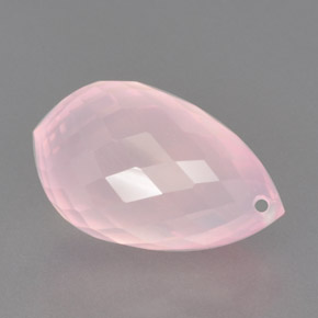 13,53 ctw natürlicher rosafarbener Rosenquarz, Briolette, Transparent