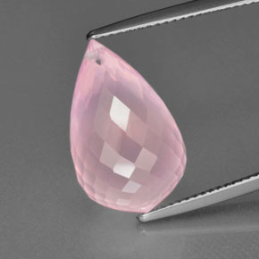 9,17 ctw natürlicher Mittelrosa Rosa Rosenquarz, Briolette, Transparent