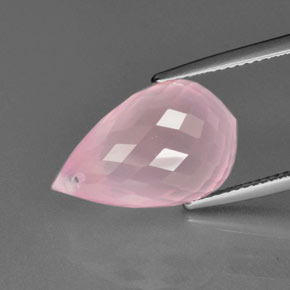 9,17 ctw natürlicher Mittelrosa Rosa Rosenquarz, Briolette, Transparent