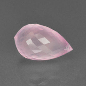 13,04 ctw natürlicher rosafarbener Rosenquarz, Briolette, Transparent