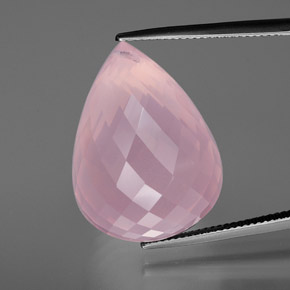 49,05 ctw natürlicher rosafarbener Rosenquarz, Briolette, Transparent
