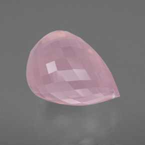 49,05 ctw natürlicher rosafarbener Rosenquarz, Briolette, Transparent