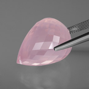 49,05 ctw natürlicher rosafarbener Rosenquarz, Briolette, Transparent