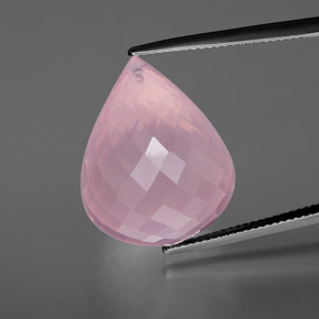 37,97 ctw natürlicher rosafarbener Rosenquarz, Briolette, Transparent