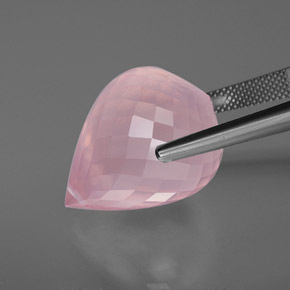 37,97 ctw natürlicher rosafarbener Rosenquarz, Briolette, Transparent