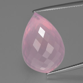 33,95 ctw natürlicher rosafarbener Rosenquarz, Briolette, Transparent