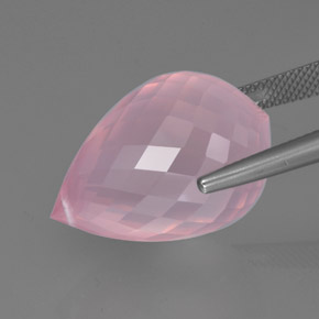 33,95 ctw natürlicher rosafarbener Rosenquarz, Briolette, Transparent