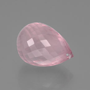 9,17 ctw natürlicher Mittelrosa Rosa Rosenquarz, Briolette, Transparent