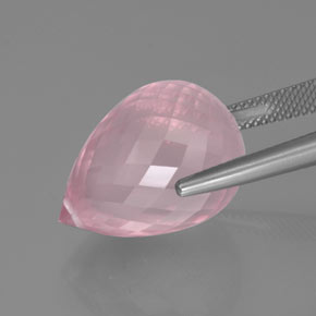 9,17 ctw natürlicher Mittelrosa Rosa Rosenquarz, Briolette, Transparent