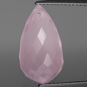 9,42 ctw natürlicher rosafarbener Rosenquarz, Briolette, Transparent