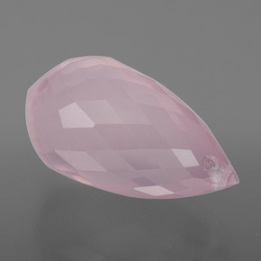 9,42 ctw natürlicher rosafarbener Rosenquarz, Briolette, Transparent