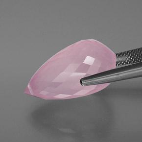 18,89 ctw natürlicher rosafarbener Rosenquarz, Briolette, Transparent