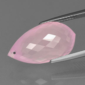 9,17 ctw natürlicher Mittelrosa Rosenquarz, Briolette, Transparent