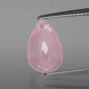 9,17 ctw natürlicher Mittelrosa Rosa Rosenquarz, Briolette, Transparent