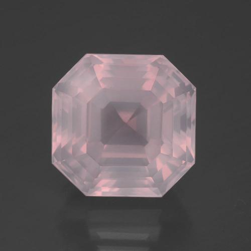 14,17 ctw natürlicher rosafarbener Rosenquarz, Smaragdschliff, Transparent