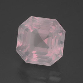 14,17 ctw natürlicher rosafarbener Rosenquarz, Smaragdschliff, Transparent
