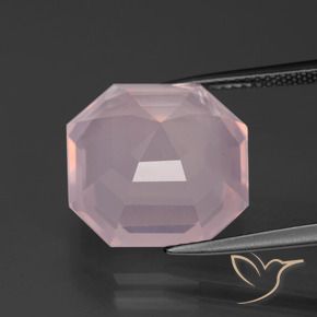 9,17 ctw natürlicher Mittelrosa Rosa Rosenquarz, Smaragdschliff, Transparent