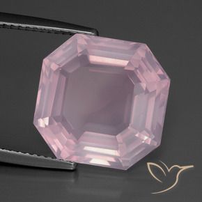 9,17 ctw natürlicher Kaugummi Rosa Rosenquarz, Oktagonschliff, Transparent