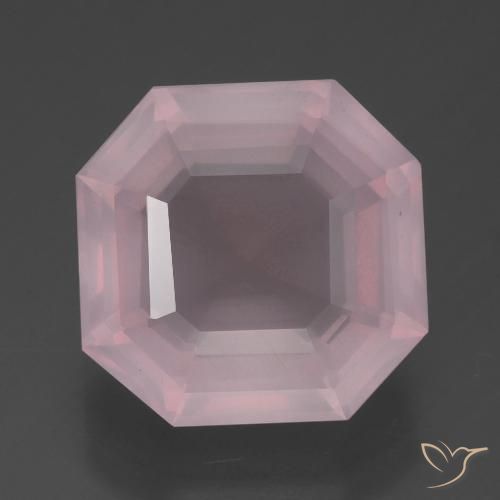 7.43ct Natürlicher Mittelrosa Rosa Rosenquarz, Smaragdschliff, Transparent