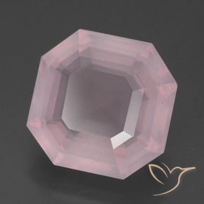 9,17 ctw natürlicher Mittelrosa Rosa Rosenquarz, Oktagonschliff, Transparent