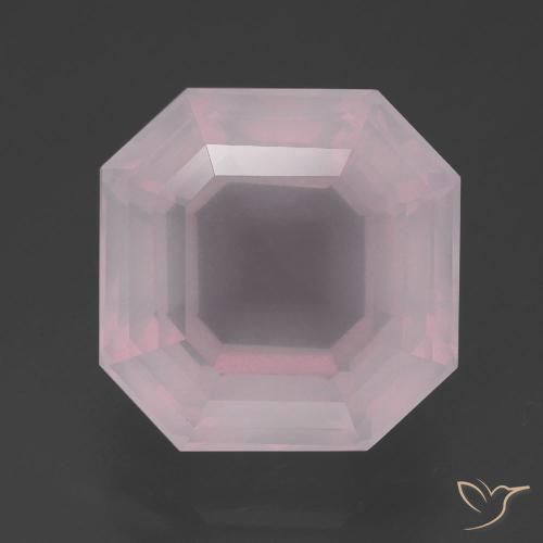 7.79ct Natürlicher hellrosa Rosenquarz, Smaragdschliff, Transparent