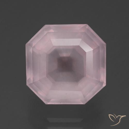 6.46ct Natürlicher Kaugummi Rosa Rosenquarz, Smaragdschliff, Transparent