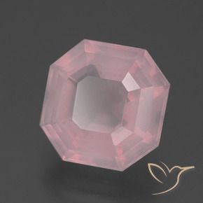 9,17 ctw natürlicher rose-rosa Rosenquarz, Oktagonschliff, Transparent