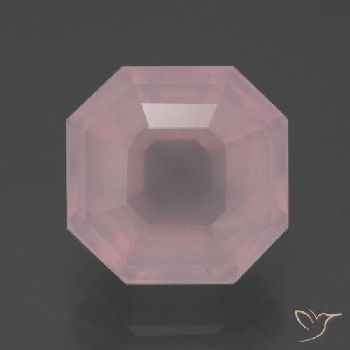 6.76ct Natürlicher Mittelrosa Rosa Rosenquarz, Smaragdschliff, Transparent