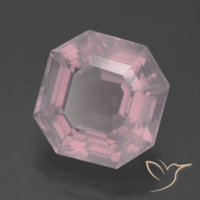 9,17 ctw natürlicher hellrose-rosa Rosenquarz, Oktagonschliff, Transparent