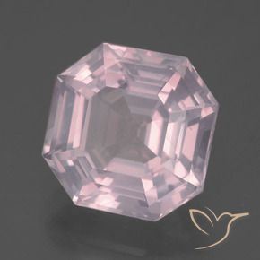 9,17 ctw natürlicher hellrosa Rosenquarz, Oktagonschliff, Transparent