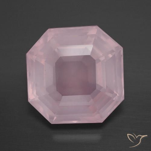 8.97ct Natürlicher Mittelrosa Rosa Rosenquarz, Smaragdschliff, Transparent