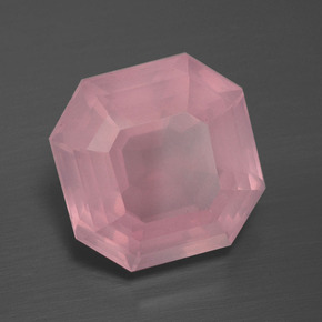 8,04 ctw natürlicher rosafarbener Rosenquarz, Smaragdschliff, Transparent