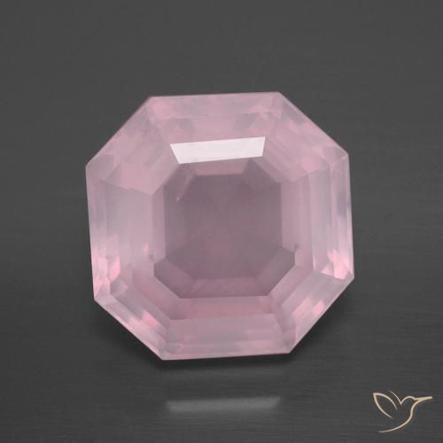 8.87ct Natürlicher Mittelrosa Rosa Rosenquarz, Smaragdschliff, Transparent